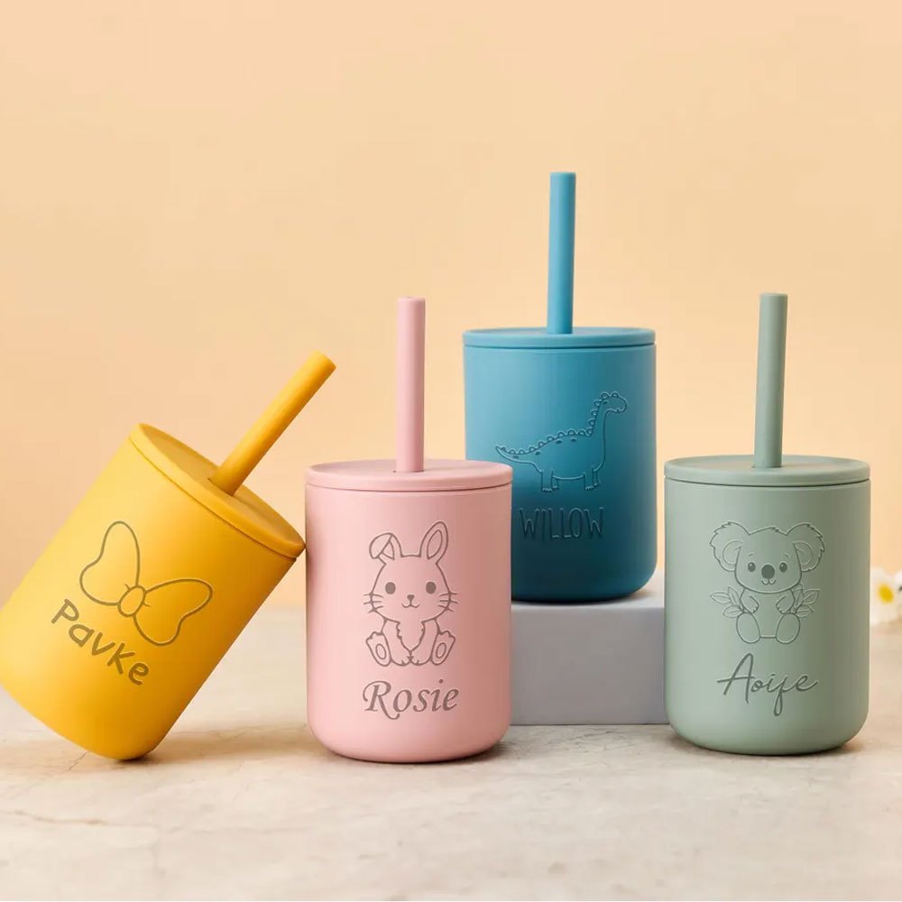 Siliconen beker met rietje voo - Baby Food Jars With Lids recensie en prijs